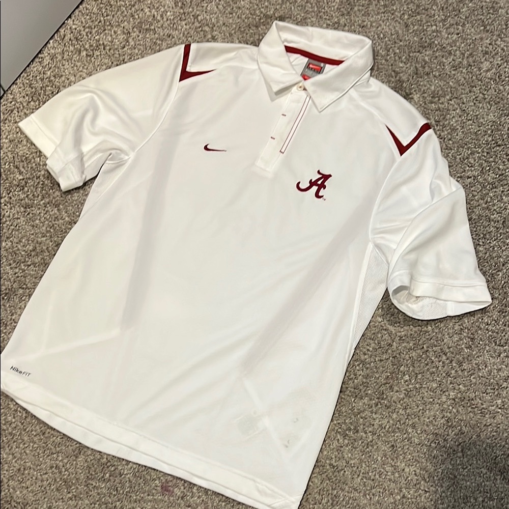 Nike FIT | Men's White Team Alabama Polo Shirt